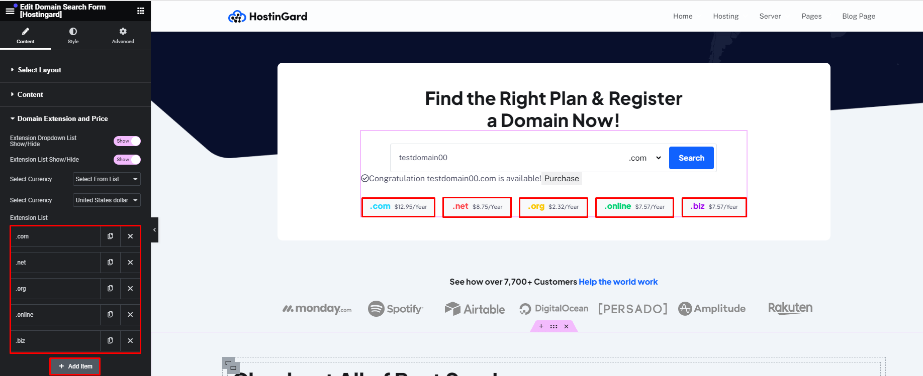 Hostingard Domain Search